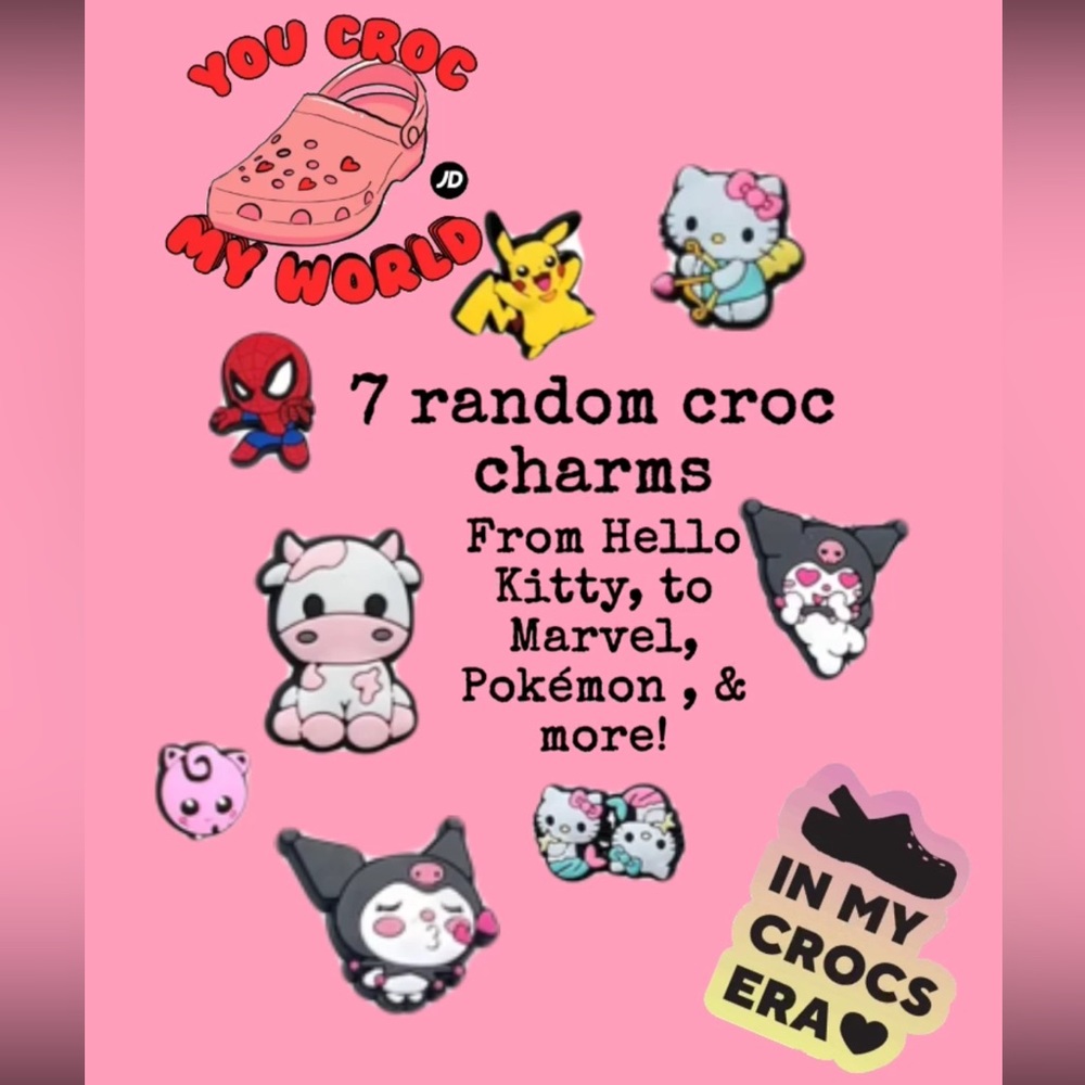 7 random croc charms